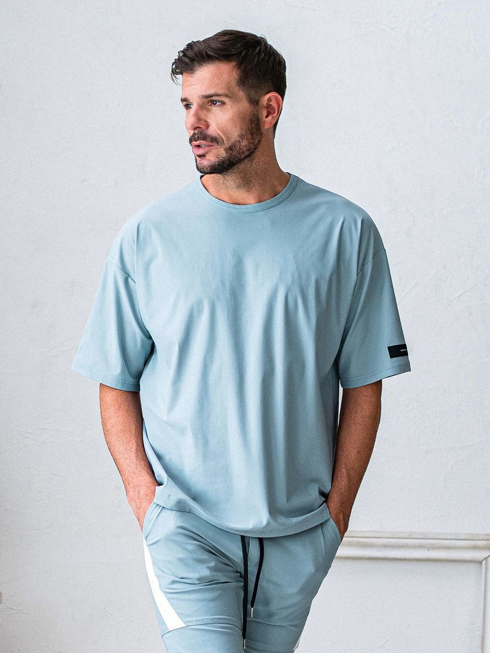 NYLON OVER T  (ブルー)   ナイロンオーバーTシャツ
