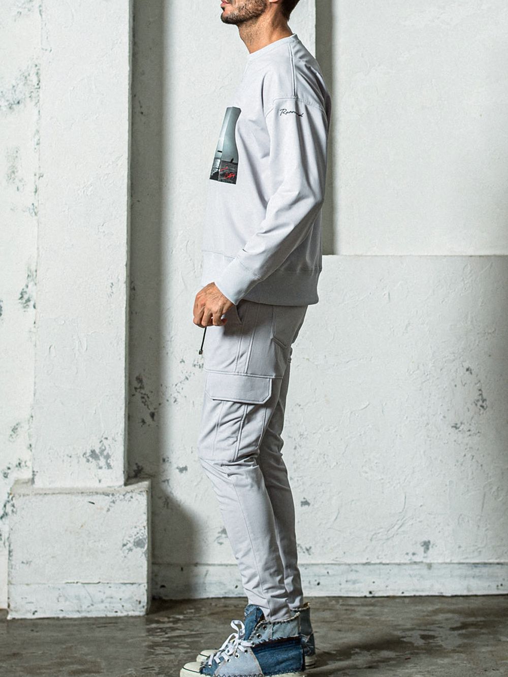 DARRELL SWEATCARGO PANTS  ダレル スウェット カーゴパンツ (グレー) RC35-ST-010