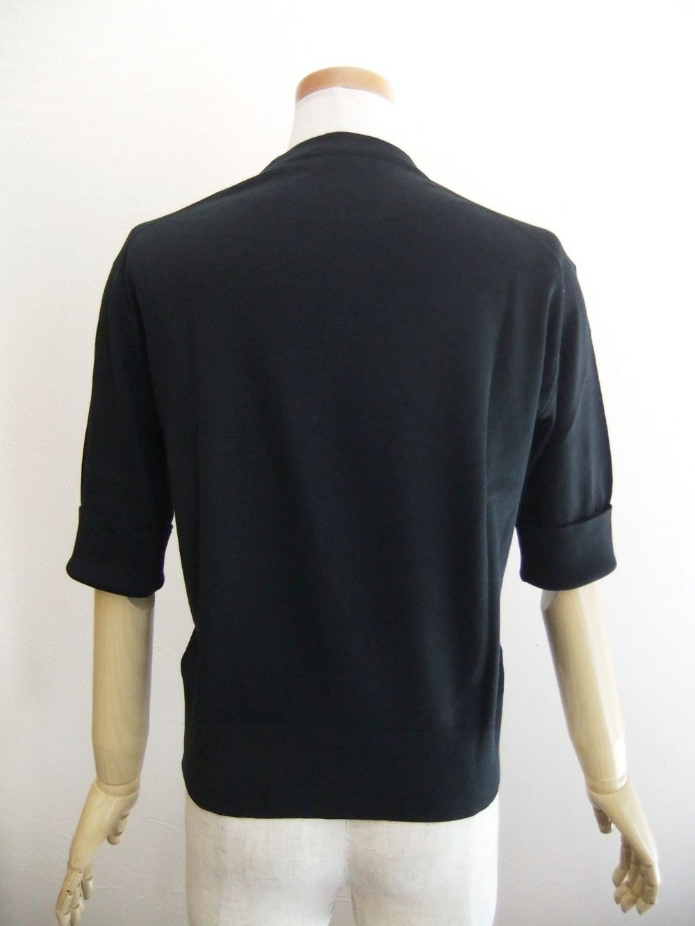 《LADIES》 S4624  30G  コットン 半袖 ターンバック クルーネックニット