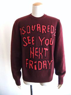 JACQUARD CREWNECK PULLOVER  ( ボルドー ）  ウール クルーネックセーター