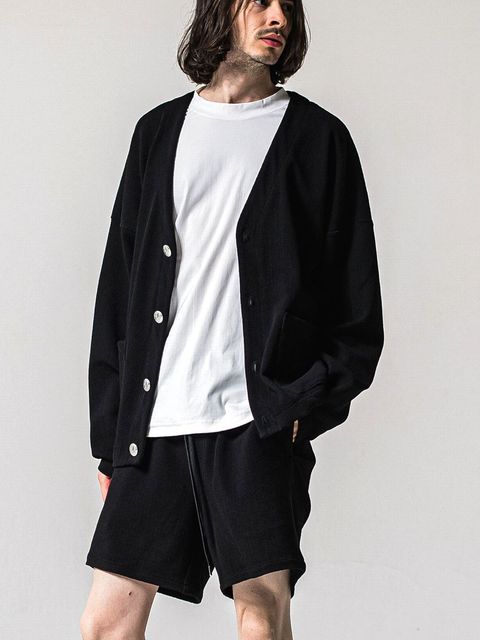 BLISTER KNIT C/D (ブラック)   ブリスターニットカーディガン