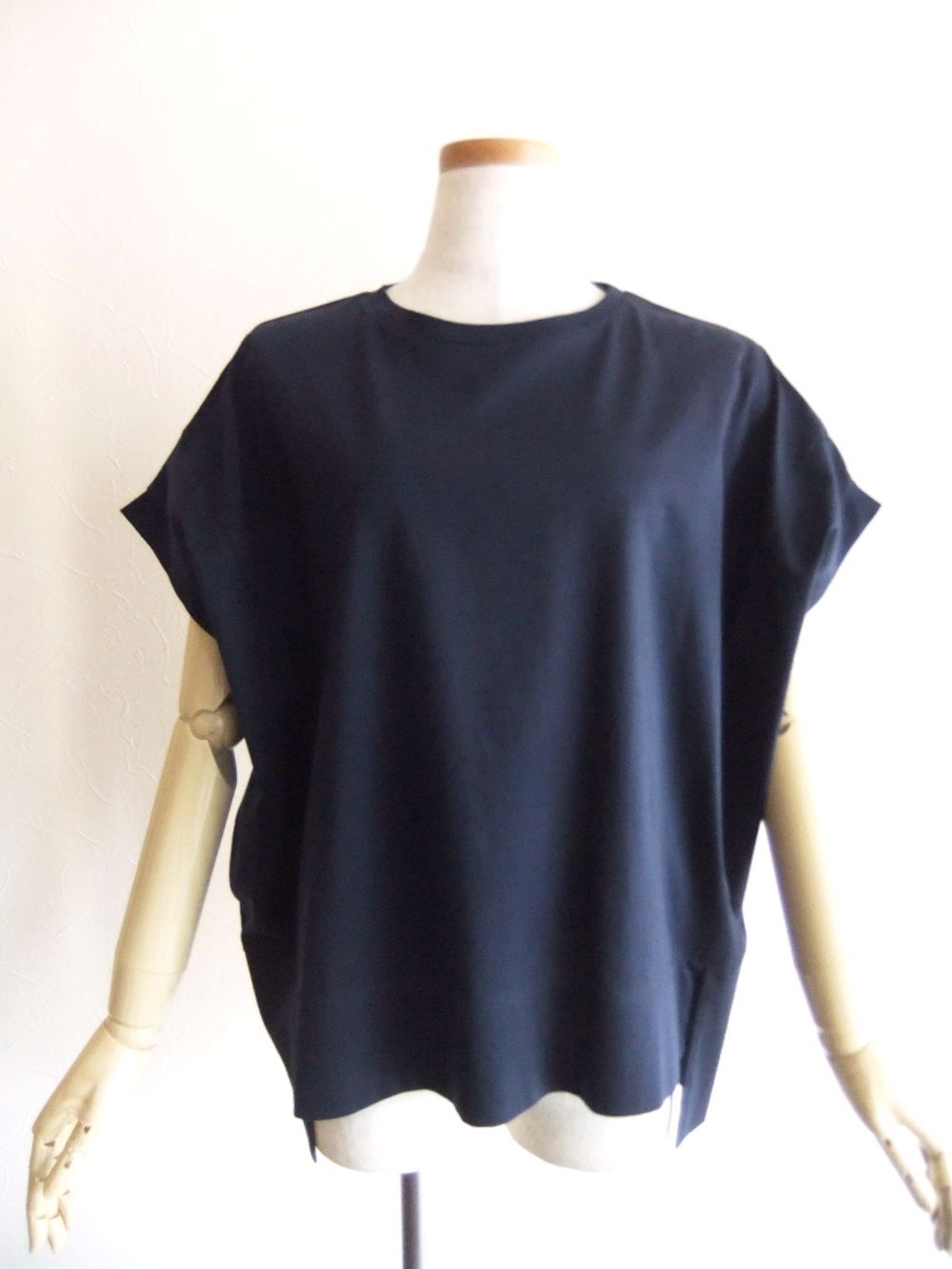 フロントスリット コクーン Tシャツ  (ネイビー)  526975