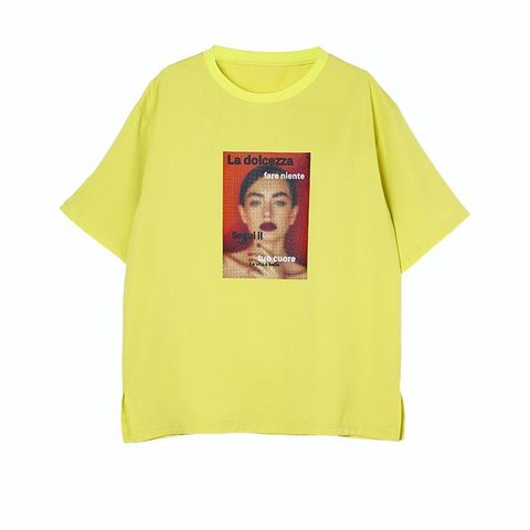 グラフィック プリント Tシャツ (イエロー)    MMA123TEA