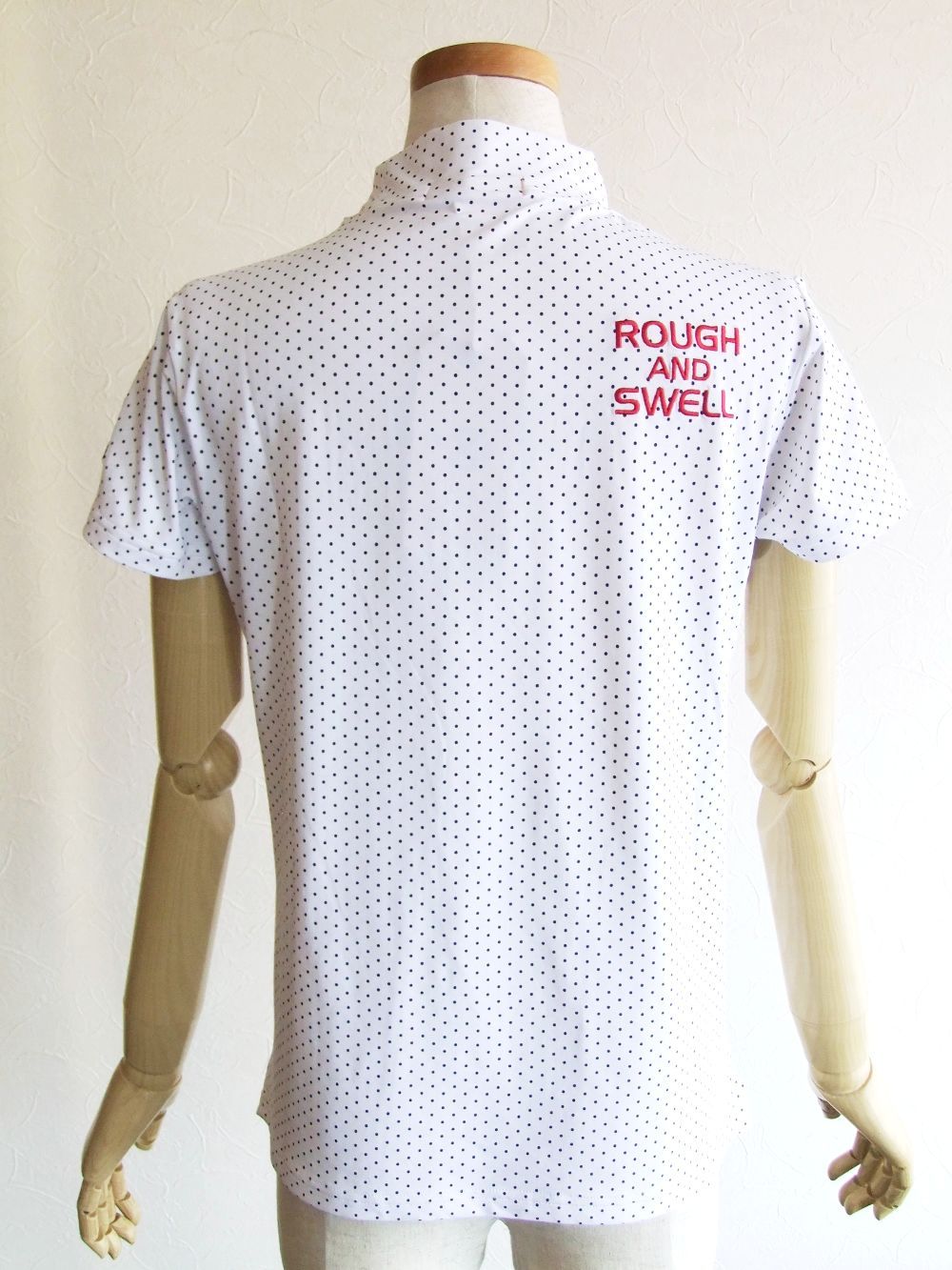 【LADIES】 DOTS MOCK.W  (ホワイト)  ロゴ半袖モック  RSL-22018