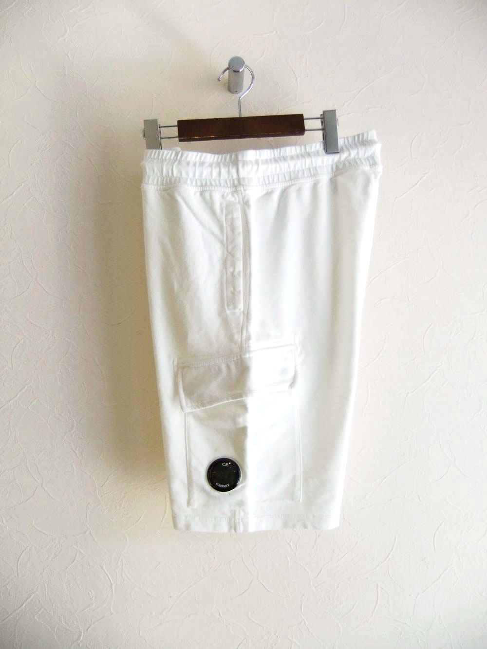 LIGHT FLEECE CARGO LENS SHORTS  (ホワイト)  スウェット ハーフパンツ