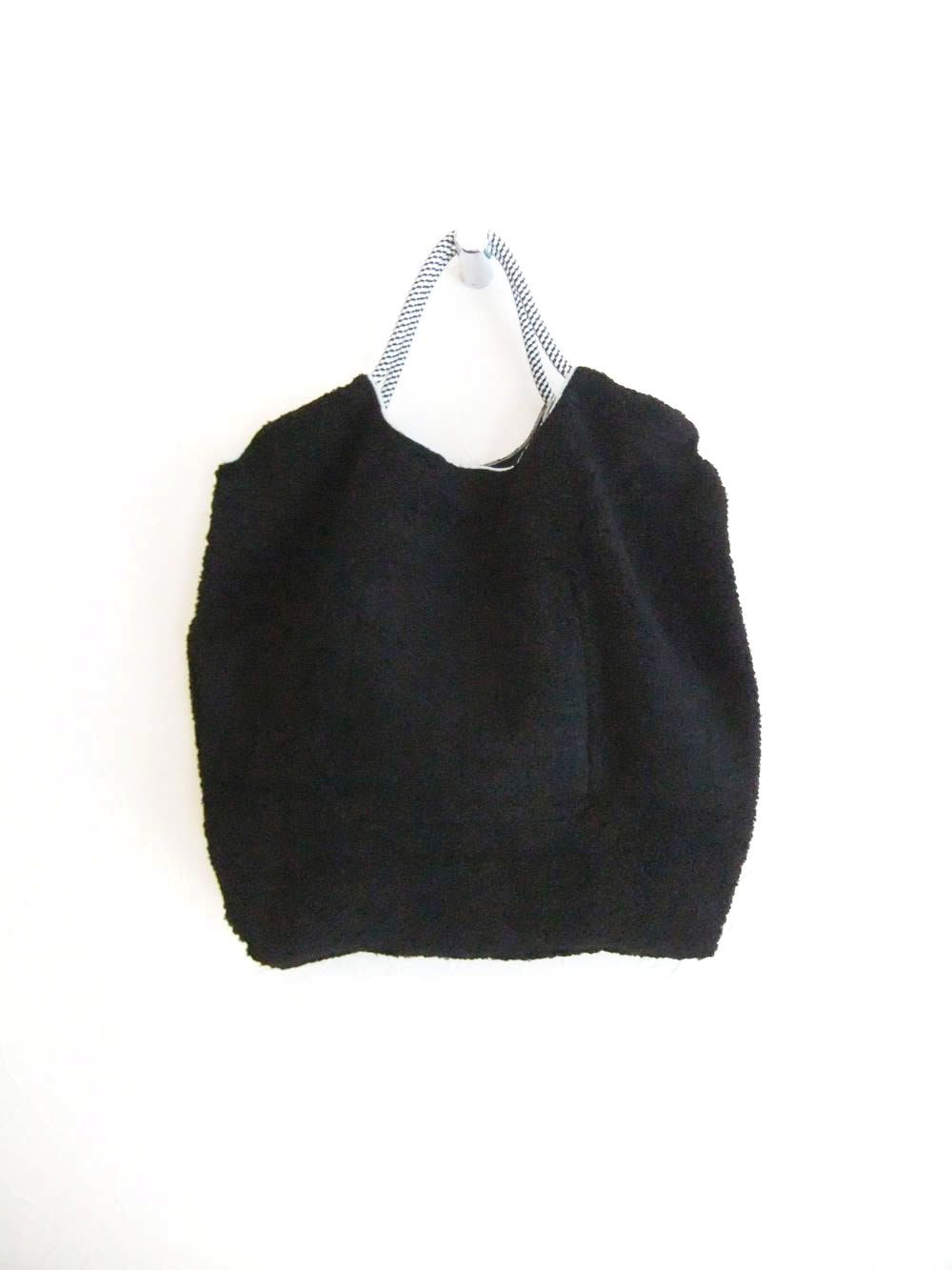 【MICALLE MICALLE Account】 HOMMAGE  FLOWER PARIS FLUFFY TOTE BAG  (ブラック)  オマージュ トートバッグ  MAJ101GDE