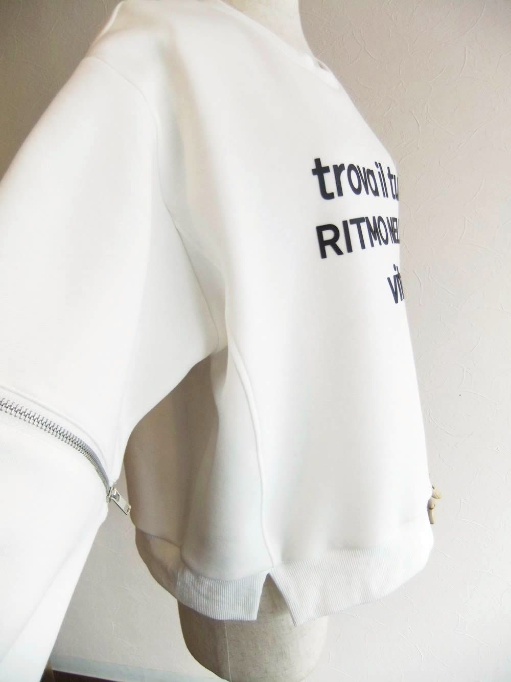 スリーブ ZIP デザイン 2WAY プルオーバー   （ホワイト）  MML108TEA