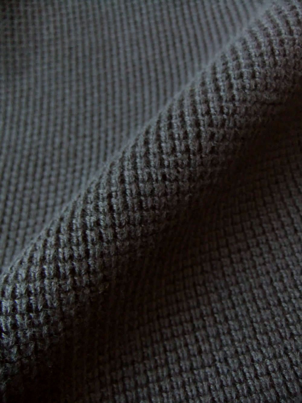 WAFFLE KNIT COTTON ZIP LENS CARDIGAN   (ブラック)   ジップ ニット ジャケット