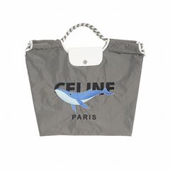 【MICALLE MICALLE Account】 HOMMAGE WHALE MOTIF FLAP BAG (グレー) オマージュ フラップ トートバッグ  MAD117GEB