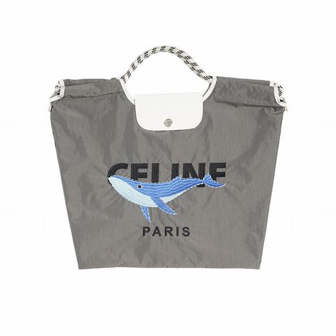 【MICALLE MICALLE Account】 HOMMAGE WHALE MOTIF FLAP BAG (グレー) オマージュ フラップ トートバッグ  MAD117GEB