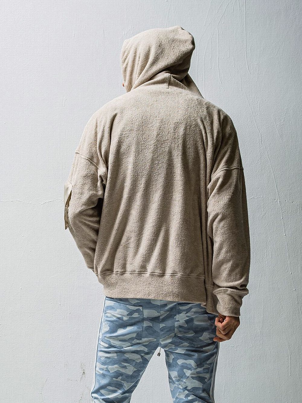 WEST pile zip loose hoodie  (ベージュ)  ジップアップパイルパーカー