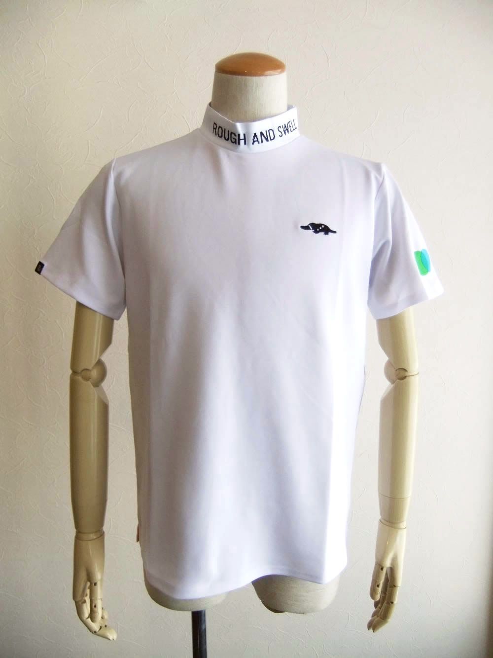 COLLAR LOGO MOCK  (ホワイト)  半袖モックネック ポロシャツ  RSM-26036