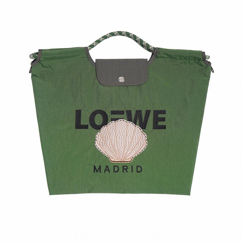 【MICALLE MICALLE Account】 HOMMAGE  SHELL MOTIF FLAP BAG (グリーン) オマージュ フラップ トートバッグ  MAD118GEB