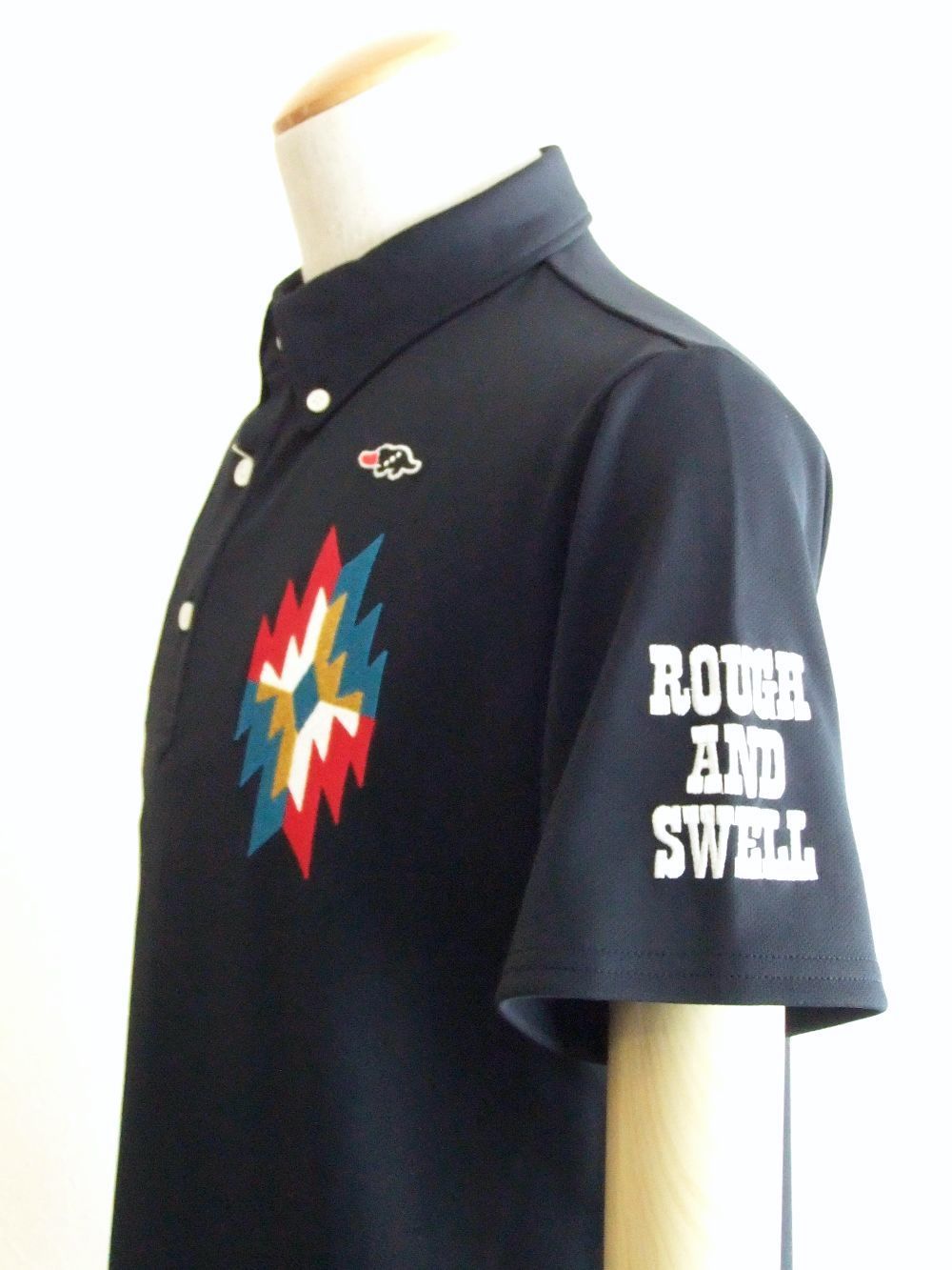 rough & swell - GERONIMO POLO オルテガ柄刺繡 半袖BDポロ