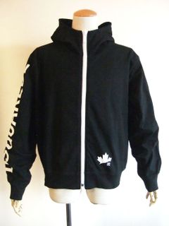 D2 LEAF HOODIE ロゴ スウェットZIPパーカー ( ブラック )  S74HG0119