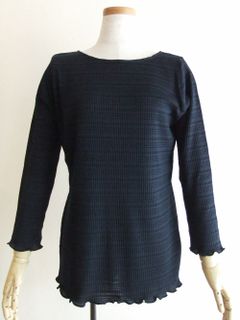 リブ ボーダー 7分袖 Tシャツ  ST-71973