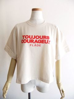 40/2 クラシック天竺 ロゴ プリント Tシャツ  (アイボリー)  BB31-912