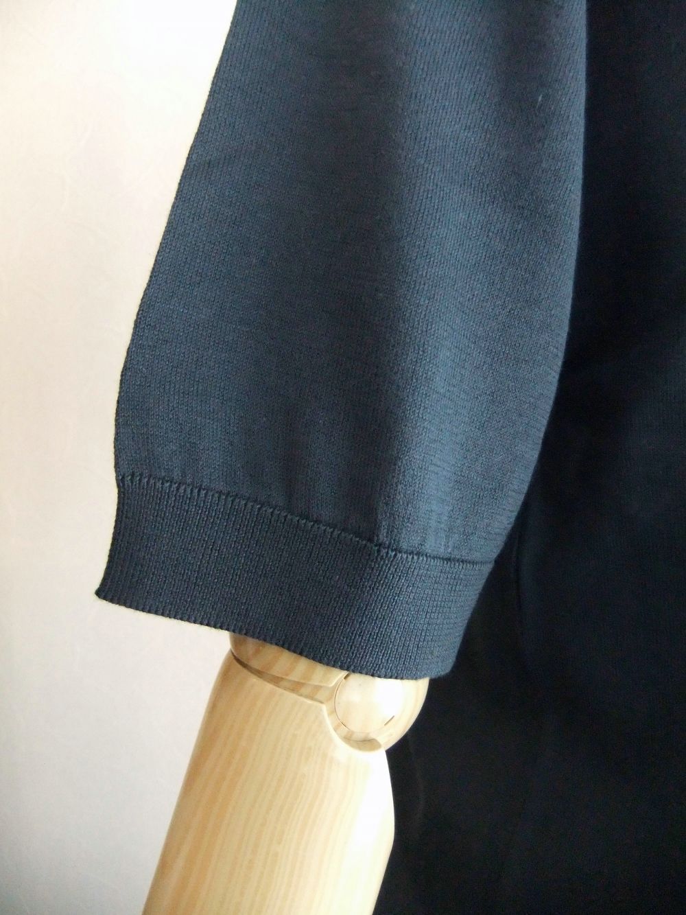 《LADIES》 JILL  30G コットン 半袖 ニットポロシャツ  (ネイビーグレー) 【COMMON FIT】