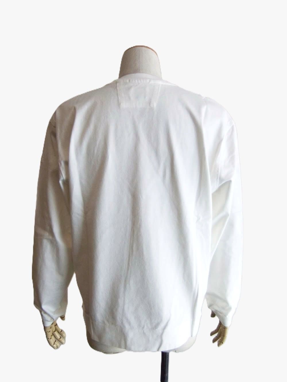 30/2 MERCERIZED JERSEY TWISTED LONG SLEEVE LENS TSHIRT  (ホワイト) クルーネック 長袖シャツ