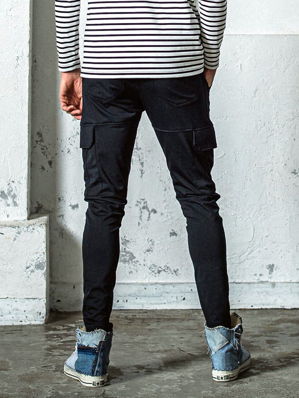 DARRELL SWEATCARGO PANTS  ダレル スウェット カーゴパンツ (ブラック) RC35-ST-010