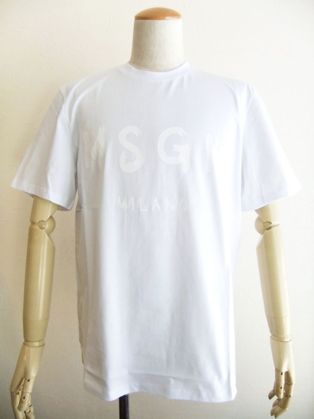 MSGM - 手描き ロゴプリント コットン T-シャツ 日本限定モデル