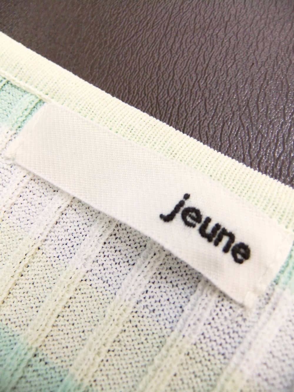 【jeune】 スクエアネック マルチボーダー 5分袖ニット   J143612M