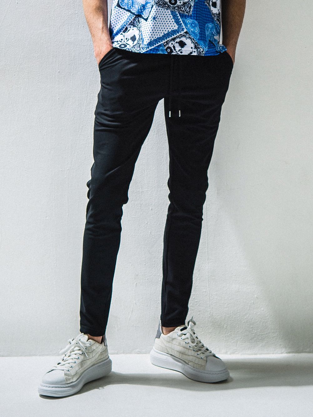CHRIS EASY TUCK PANTS スラックス イージー タックパンツ (ブラック)