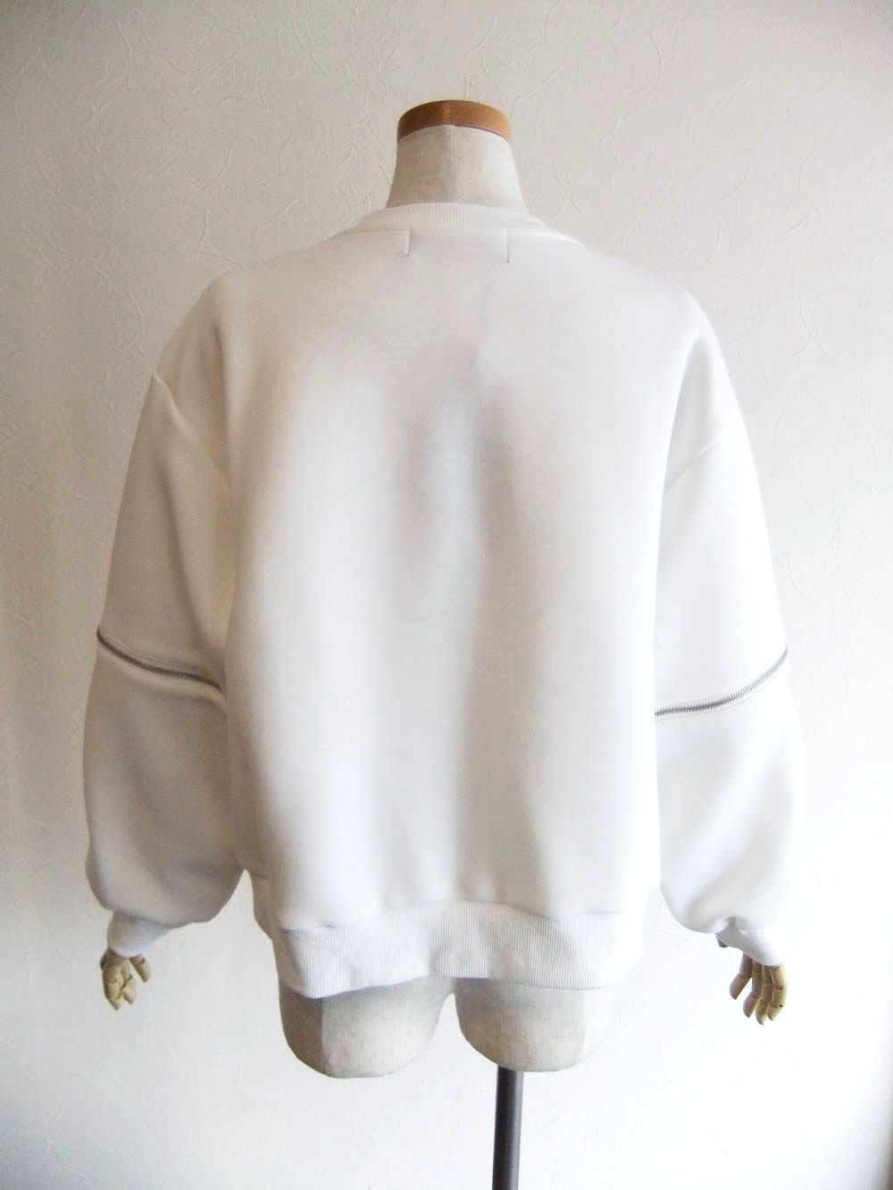 スリーブ ZIP デザイン 2WAY プルオーバー   （ホワイト）  MML108TEA