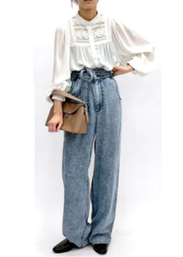 テンセル デニム イージーパンツ   615612