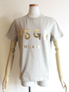 《LADIES》 筆描き ロゴプリント コットン Tシャツ 日本限定モデル  (ベージュ)  MDM60J-217298