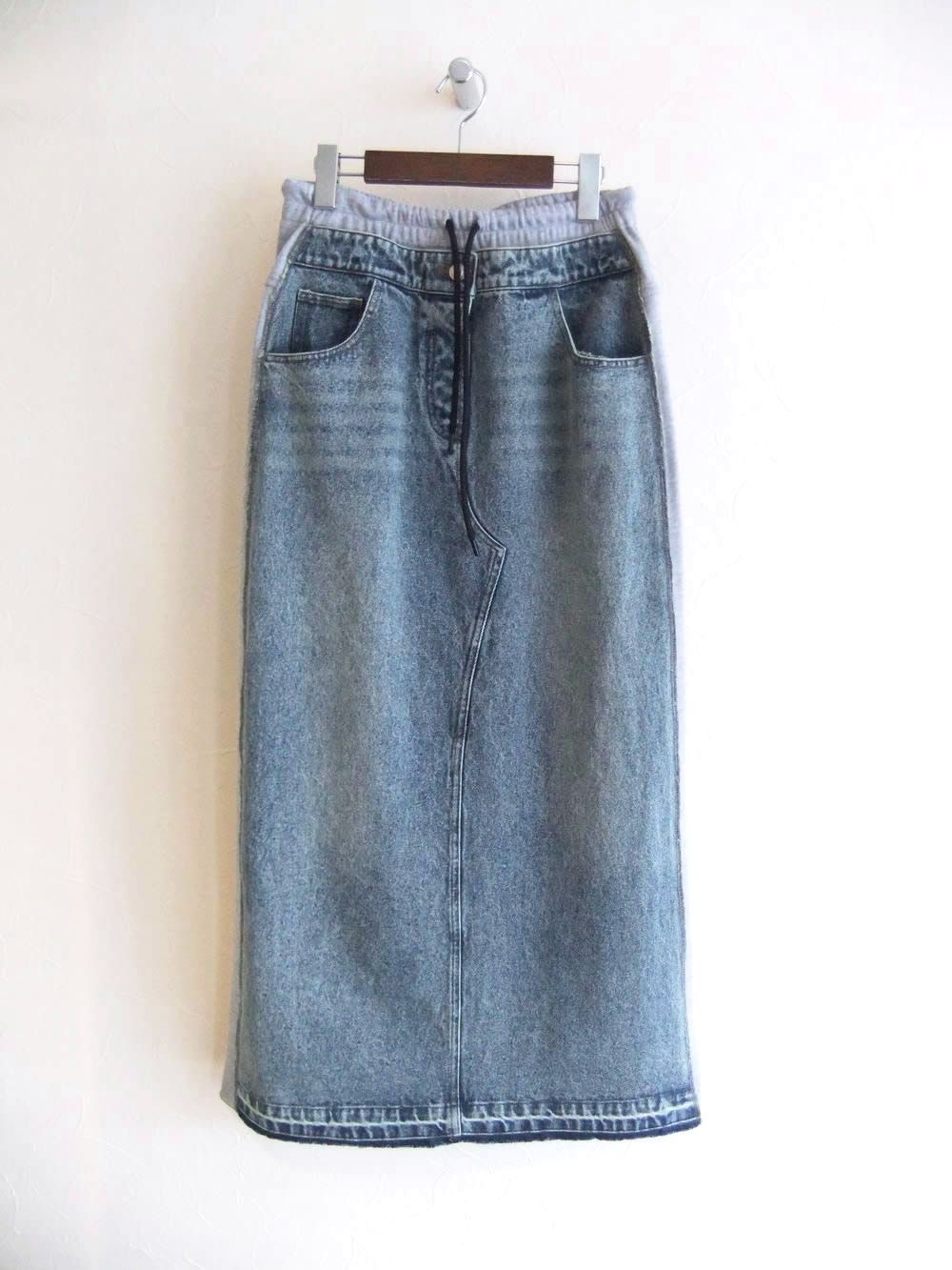 デニム ドッキング ロング Aラインスカート   MMA133SEA