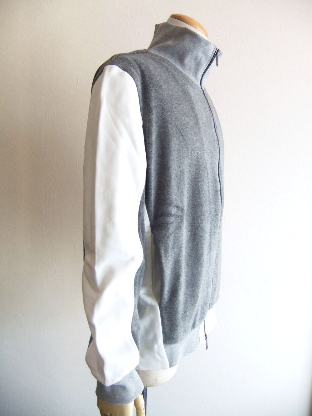 MOSI FLEECE   ZIP UP (GRAY / WHITE)  ベロアパイル 切替え ブルゾン