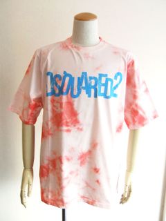 DSQUARED2 TIE&DYE SKATER T-SHIRT (ピンク) ロゴプリント Tシャツ  S71GD1243