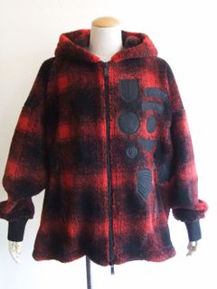 CHECK PATCH ZIP HOODIE   バッファローチェック ボア パーカーブルゾン  S74HG0110