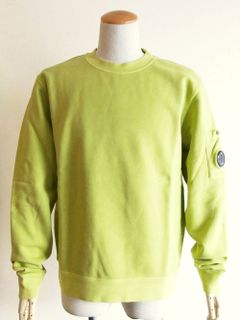 BRUSHED & EMERIZED DIAGONAL FLEECE  SWEATSHIRT  (イエロー) クルーネック スウェットシャツ