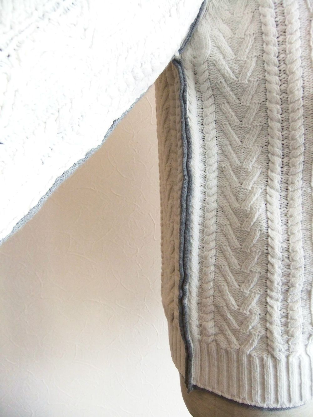 COTTON CHENILLE W/FACE ZIPPED CARDIGAN    ワッフルニット ZIP カーディガン