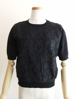 【jeune】 コットン フラワー レース 半袖ニット  J126741M