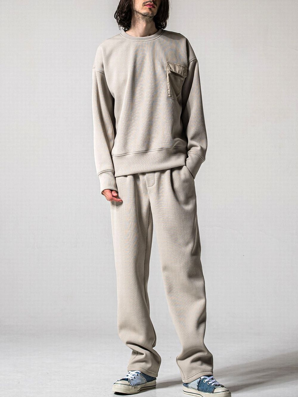 AZE WIDE TUCK PANTS   ワイド イージーパンツ （グレージュ）