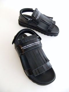 TASSEL & FRINGE SANDALS  コンフォートサンダル  (ブラック)  MS2001