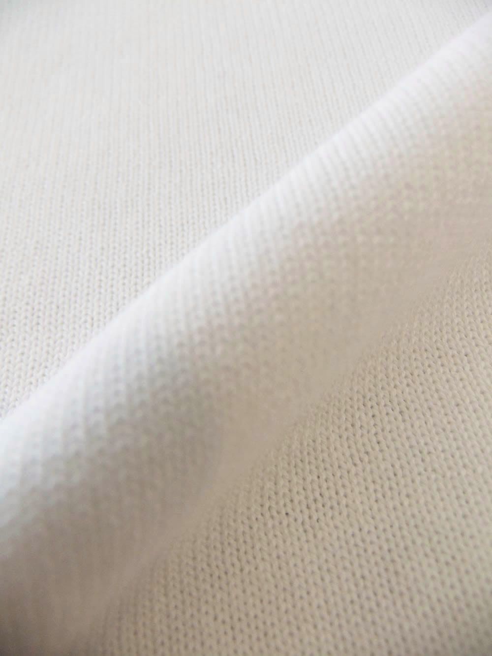 COTTON CREPE CREWNECK LENS SWEATER  (ホワイト） コットン クルーネック セーター