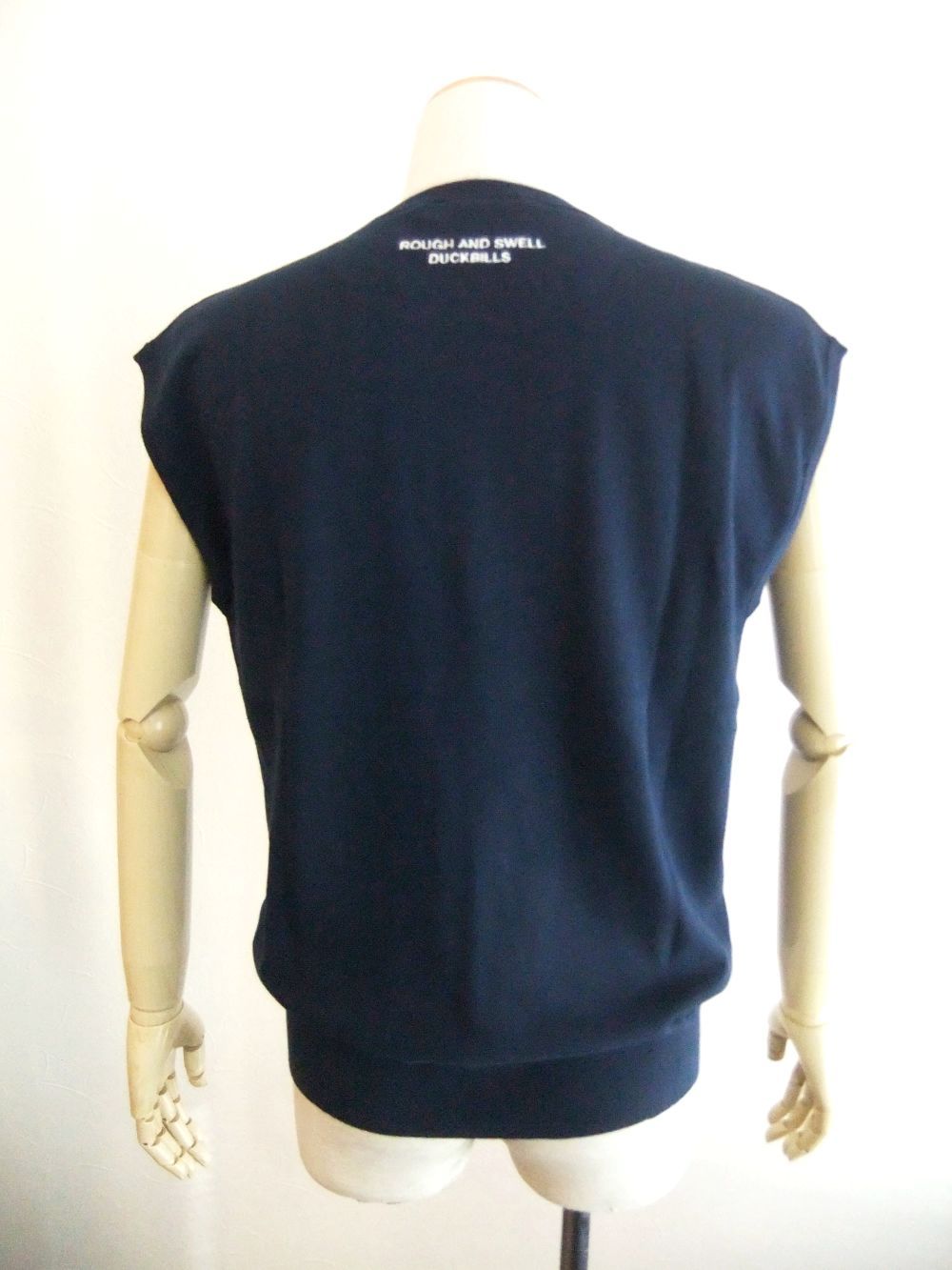 COCOON VEST   (ネイビー) ロゴ入り コットン ベスト  RSM-23083