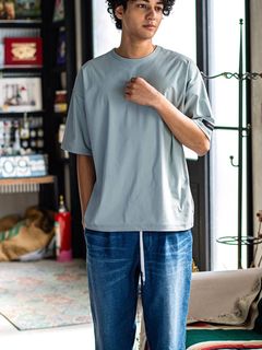 NYLON OVER T  (ブルー)   ナイロンオーバーTシャツ