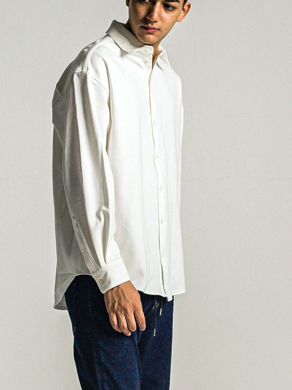 JERSEY JACK SHIRTS （ホワイト）  オ－バーサイズ 裏起毛シャツ