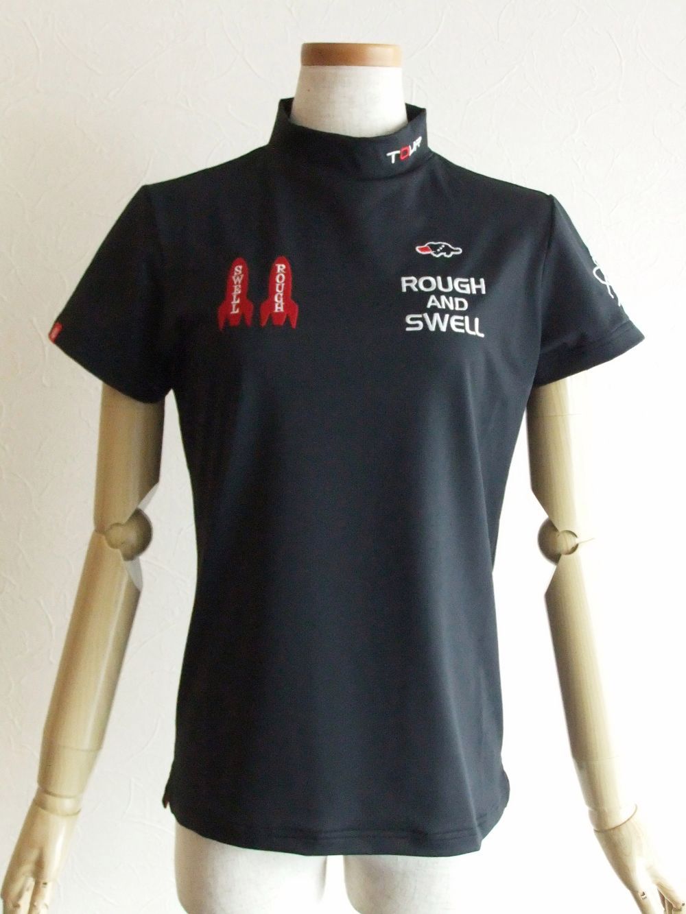 【LADIES】 GALAXY MOCK W.  (ブラック) ロゴ モックネック   RSL-22012