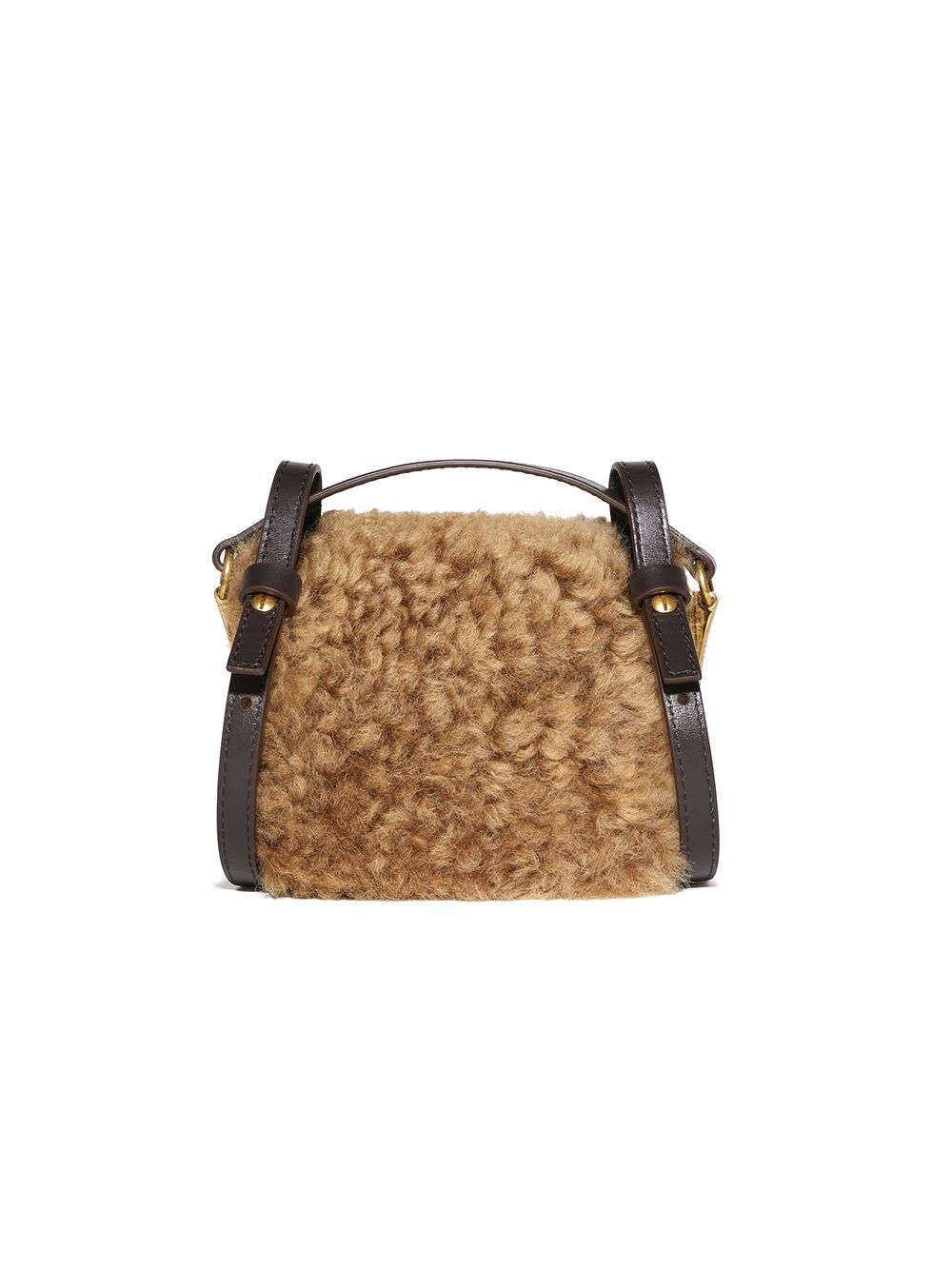 D2 STATEMENT CROSSBODY  ロゴ  ムートン  ミニ ショルダーバッグ