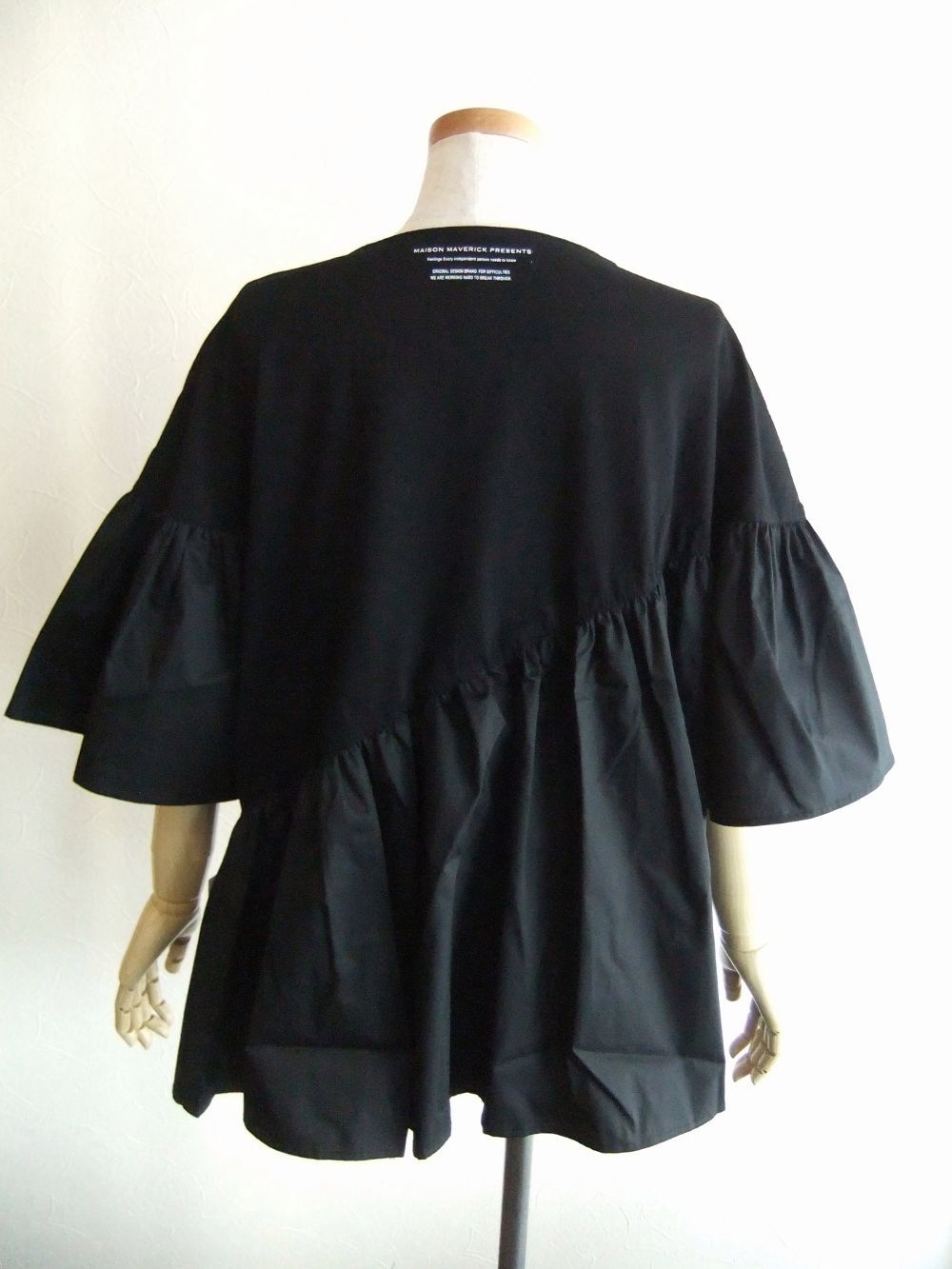 コットンブロード ドッキング ギャザー切替え Tシャツ   MM2216