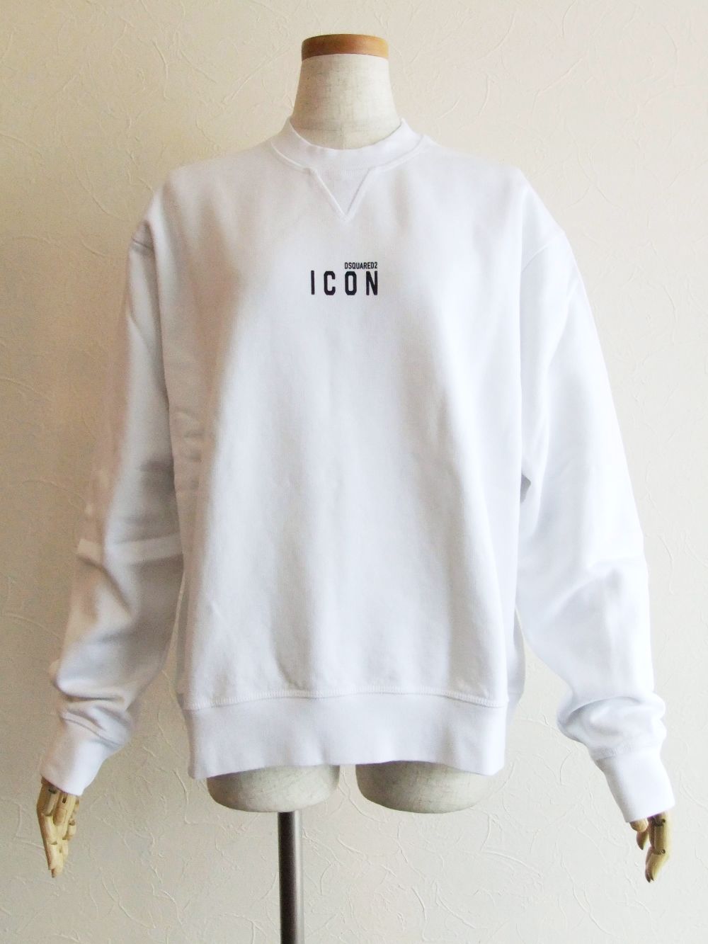 LADIES   ICON MINI LOGO CREWNECK SWEATSHIRT ミニロゴプリント スウェットシャツ  (ホワイト)