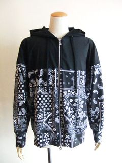 PAISLEY RUSH OVER ZIPUP HOODIE   (ブラック) ラッシュガード ZIP パーカー