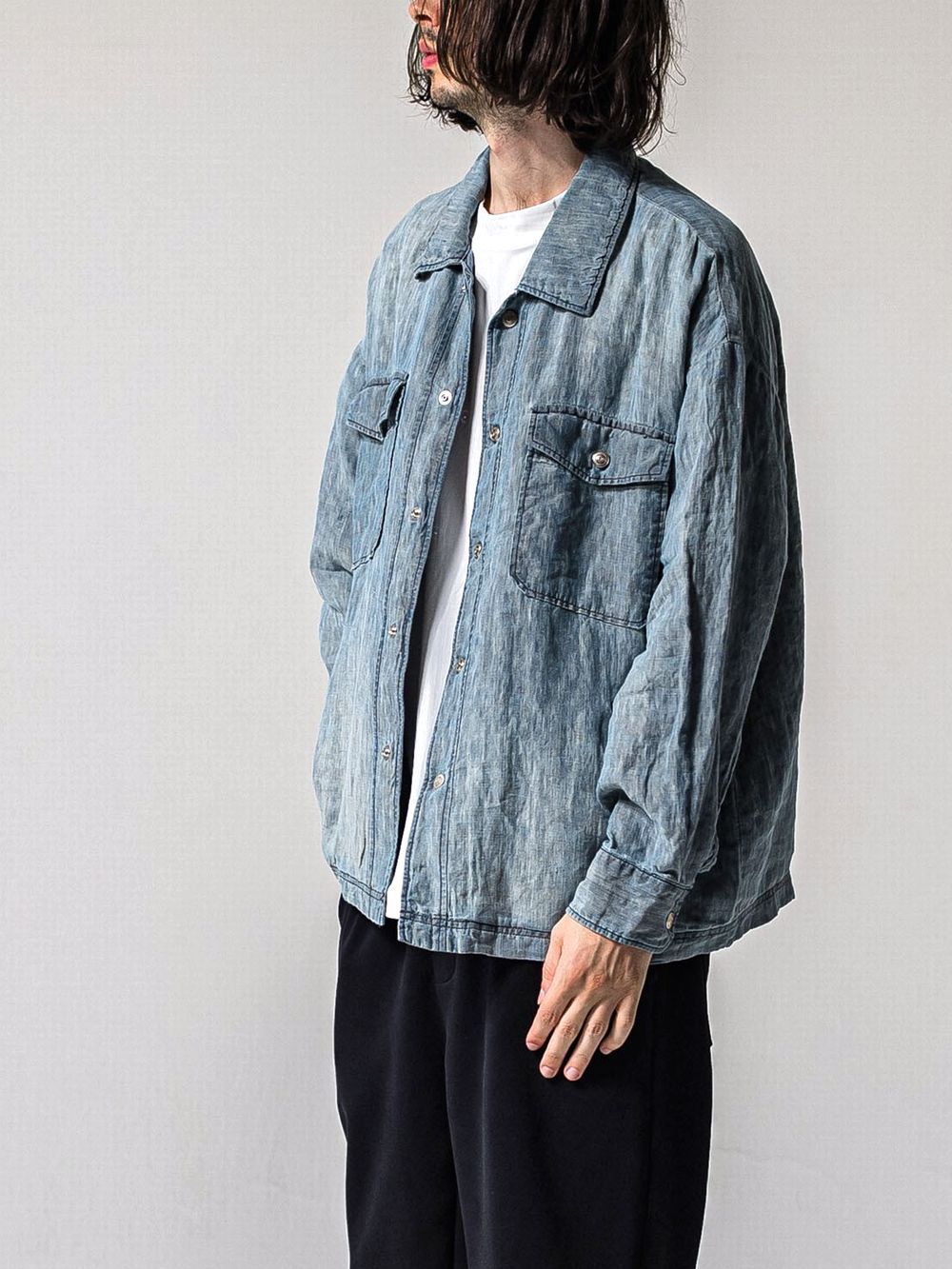 INDIGO LINEN JACK SHIRTS  インディゴ染め シャツ ジャケット