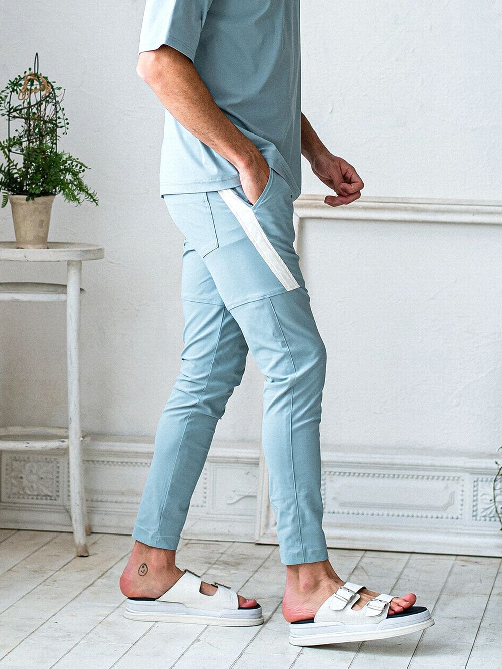 TYLER PANTS  スラックス イージーパンツ (ブルー)